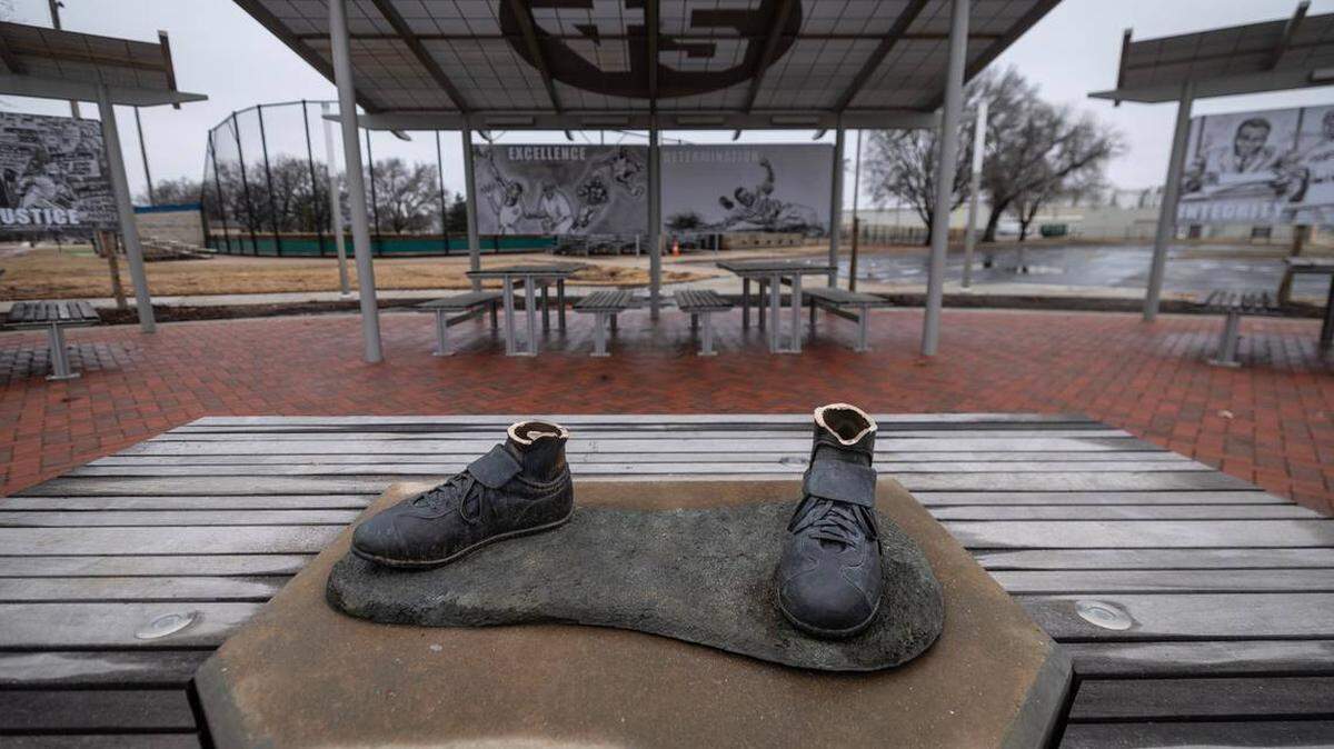 A statue of legendary baseball pioneer Jackie Robinson was stolen from the League 42 field at McAdams Park on Jan. 25. It was later found burned beyond saving at Garvey Park.