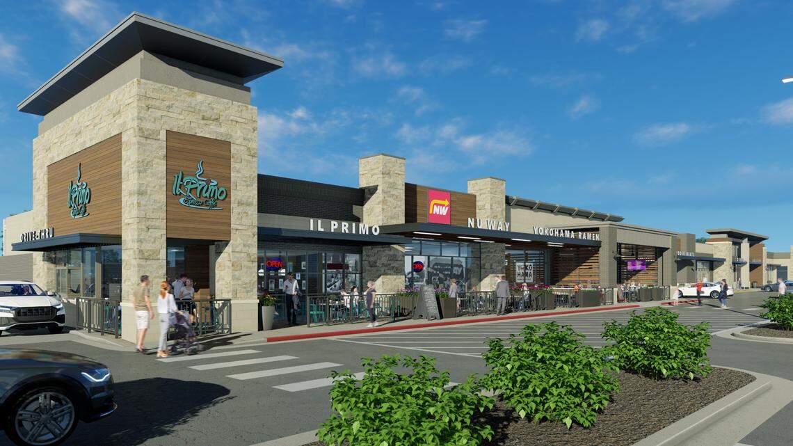 New Normandie Center owners Brent and Kerrie DuPont plan to transform the property at Central and Woodlawn into an updated neighborhood center. Renovations will include new facades with stone and wood accents that create what architect Mike Seiwert calls an “urban chic.”