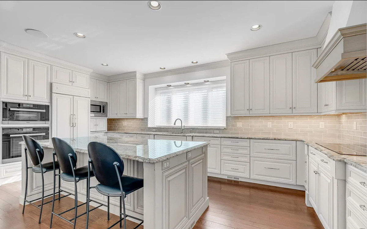 The kitchen in 1440 N Gatewood St Unit 33 has been completely gutted and remodeled.