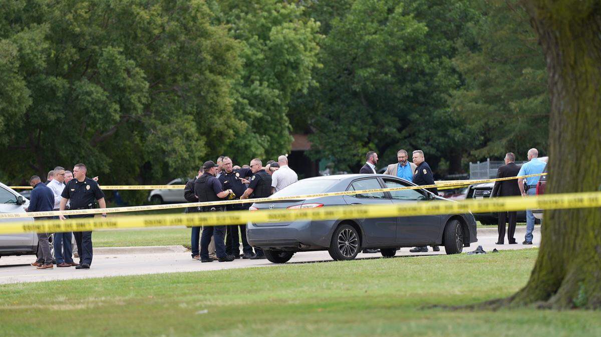 Police investigate a Sept. 23, 2024, shooting near Cessna Elementary School.