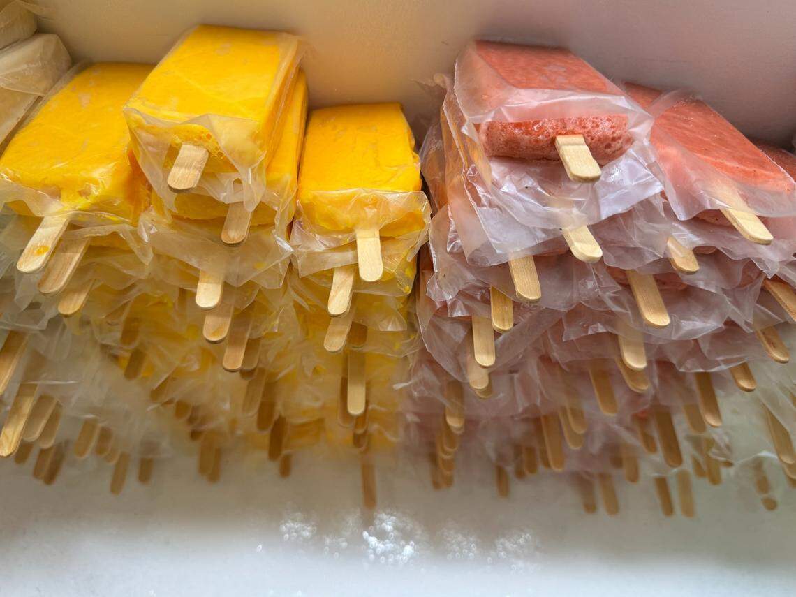 Armando De La Pena makes his own ice cream bars and ice cream on site at Paleteria Chihuahua, which opens on Sunday at 500 E. Central.