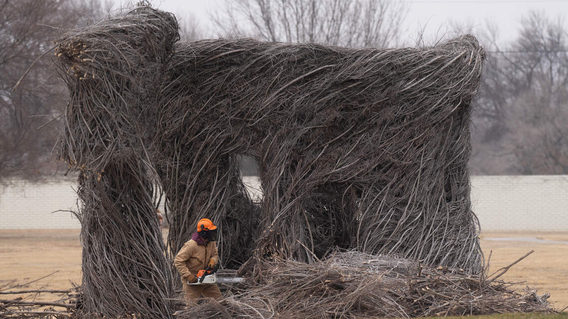 Wind didn’t take down this Wichita sculpture but other Kansas elements had their way