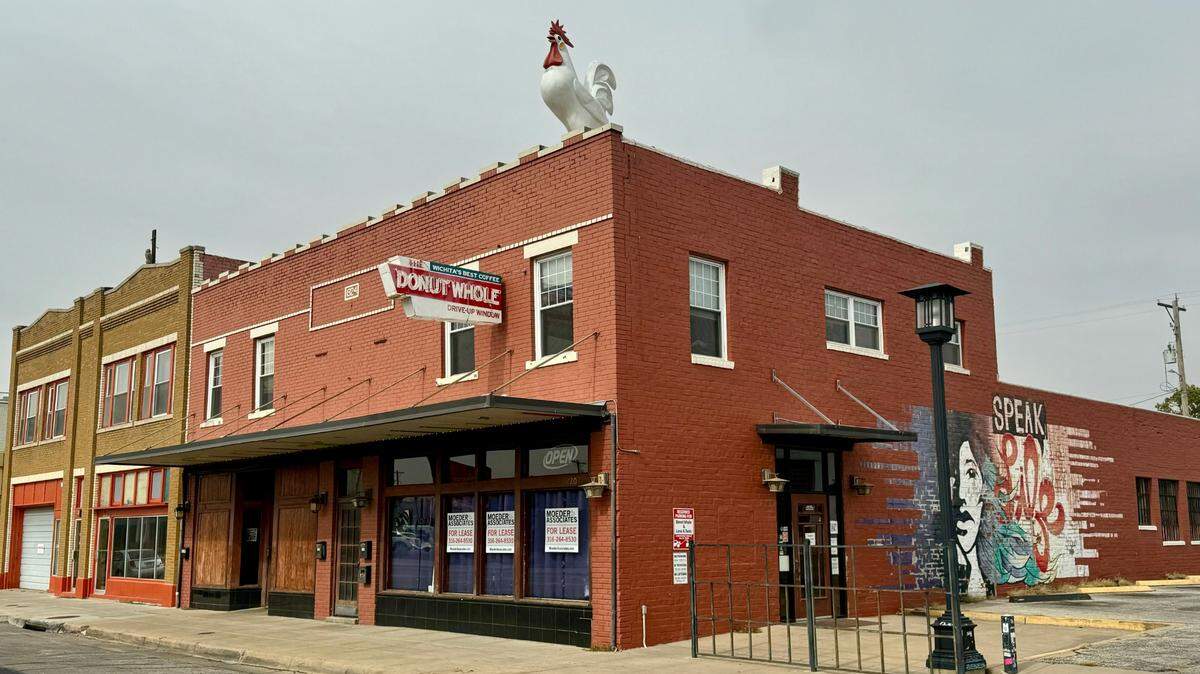 The Donut Whole building at 1720 E. Douglas is available for lease.
