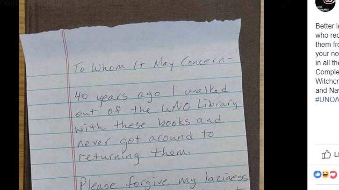 Library receives anonymous note from student who took witchcraft books 40 years ago