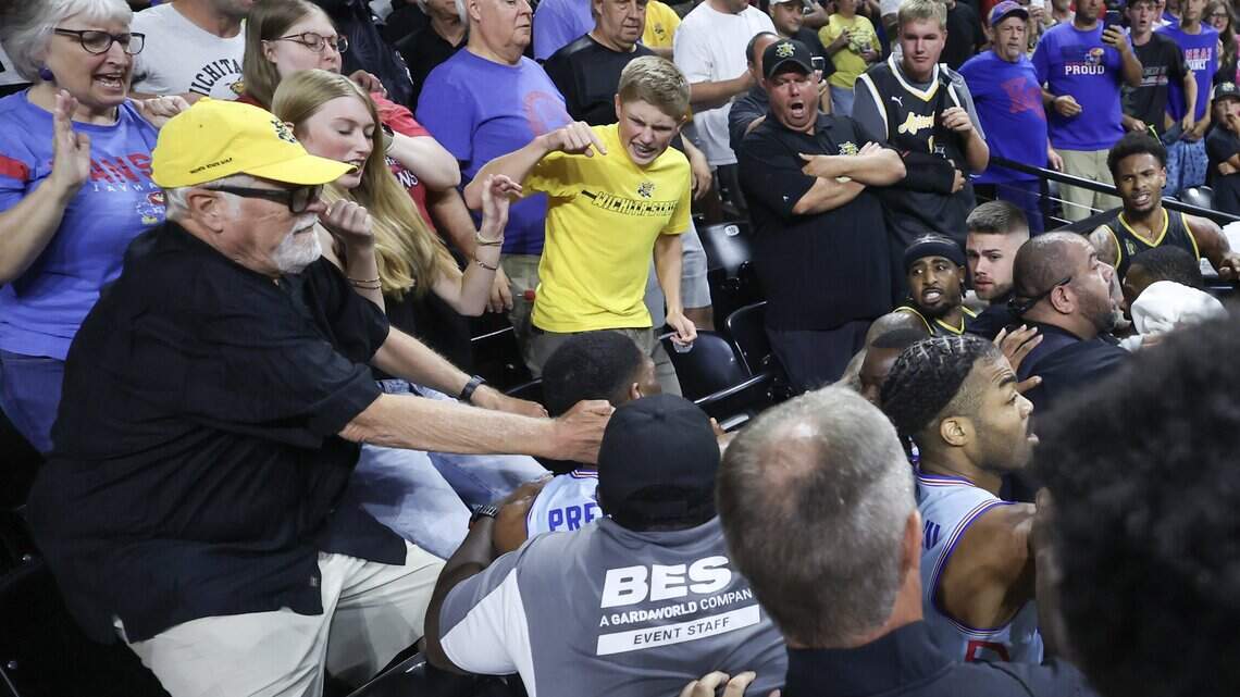 Details from postgame fight between Kansas & Wichita State alumni teams at TBT
