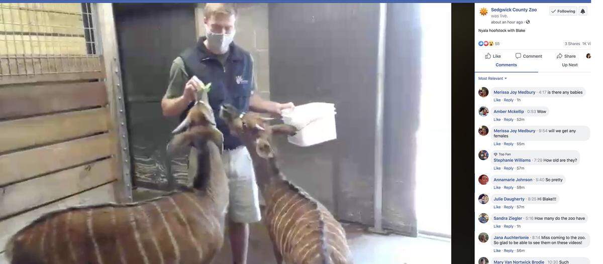 The Sedgwick County Zoo has been giving virtual behind-the-scenes tour on Facebook Live like this one showing people three new male Nyalas that they acquired this month.