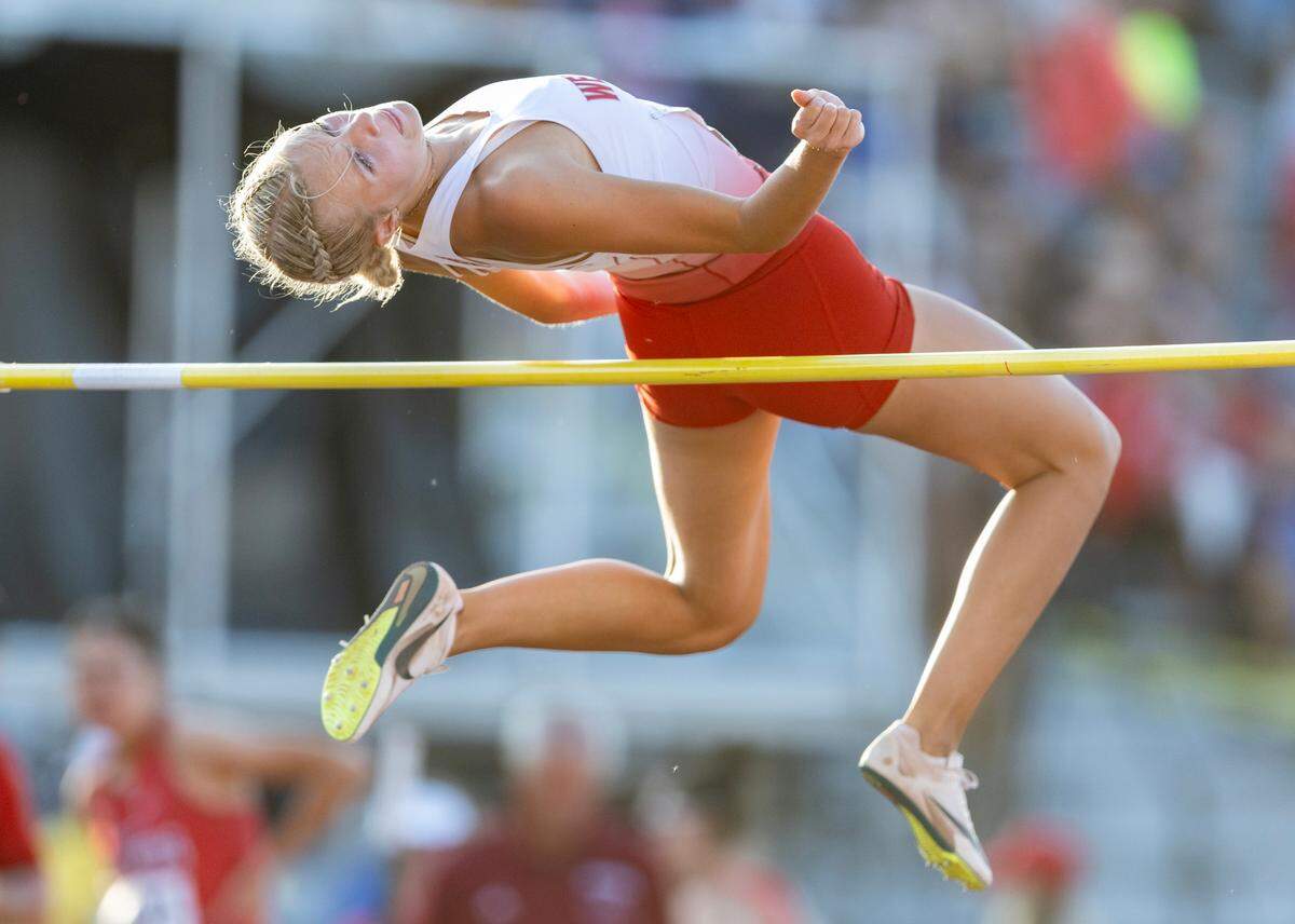 Dru Zeka of Wellington won the Class 4A high jump on Friday at University Stadium, formerly known as Cessna Stadium.