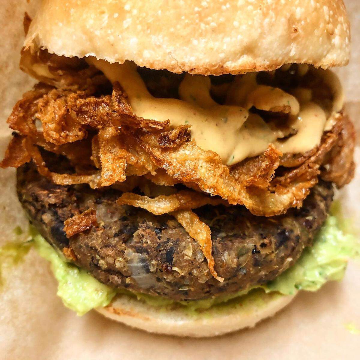 Nora’s Kitchen is serving a menu of plant-based items like this veggie burger.