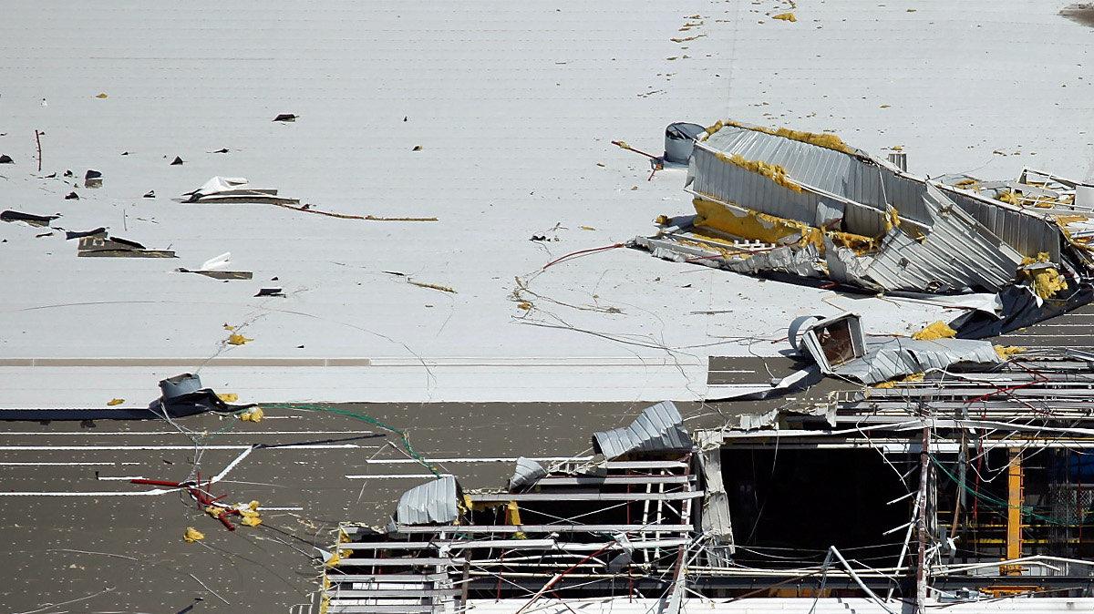 Boeing and Spirit AeroSystems took a direct hit, officials said, when a tornado swept through southeast Wichita overnight Saturday, Apr. 14, 2012.