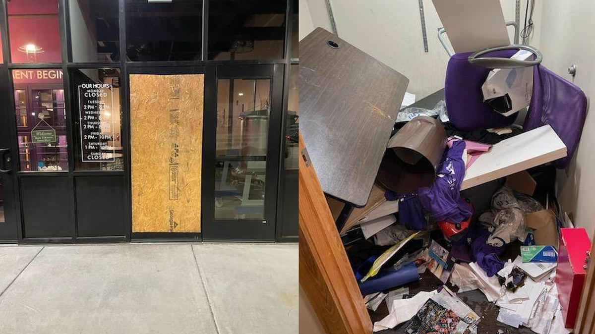 The owner of Jenny Dawn Cellars in Union Station used her truck to trap an intruder in her winery. She said the man caused $26,000 in damage before police arrived.