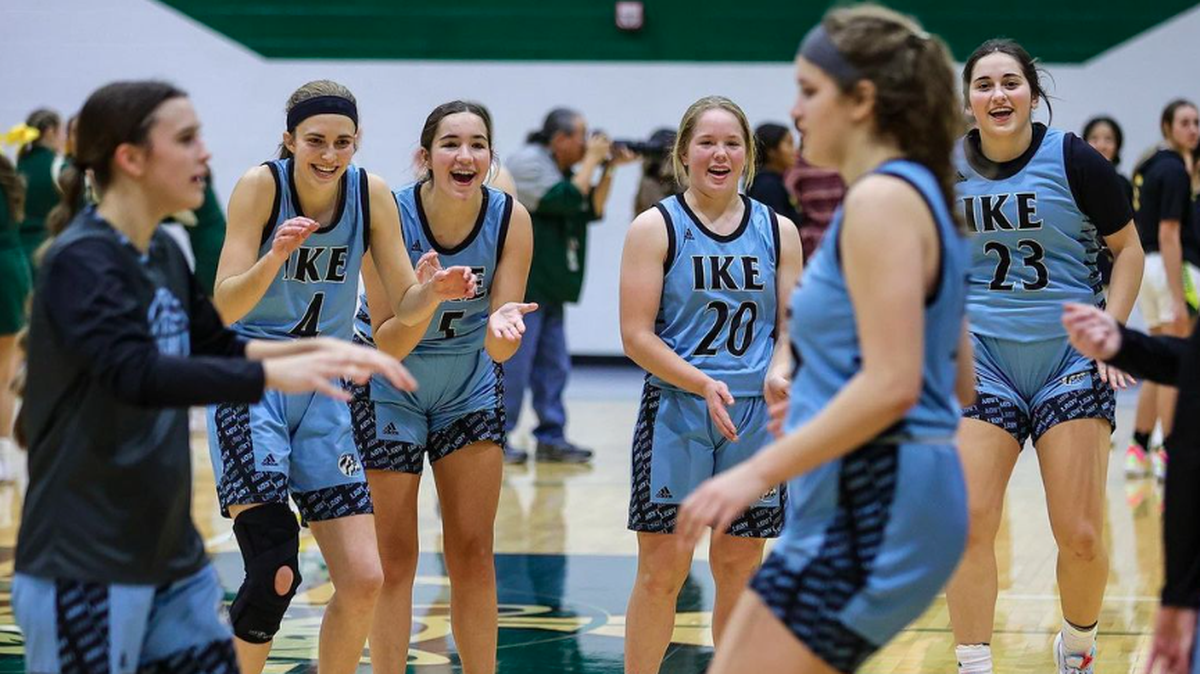 The Goddard Eisenhower girls basketball team scored an upset over Andover, 49-46, on Tuesday.