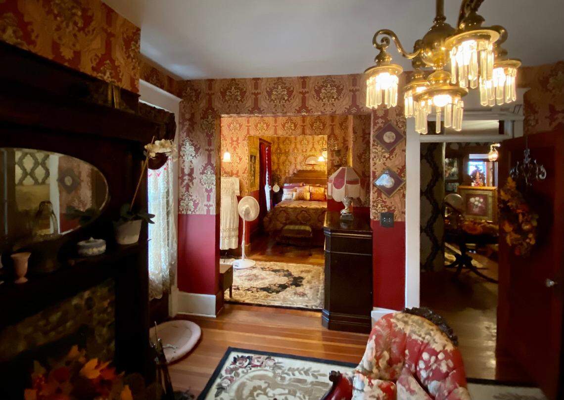 Ralph and June Rhodes removed a wall to increase the size of their master suite in the Wey Mansion.