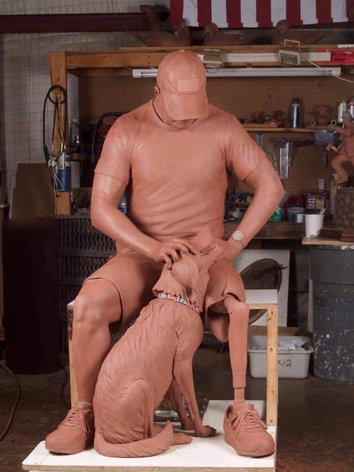 Pictured is one of Parsons’ life-size bronze sculptures. His wife says his creations sit on multiple sites throughout the U.S.