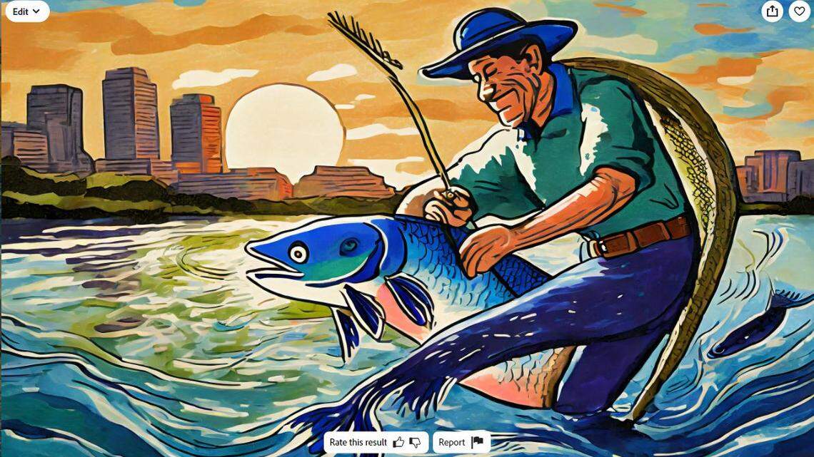 This is what you get when you type “ Michelangelo’s David noodling for catfish in Wichita” into Adobe Firefly. Wichita Riverfest poster contest 2025, here I come.