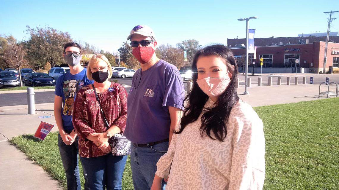 The Barrett family, from left Andrew, Julie, Mike and Olivia, found out about Michael O’Donnell’s decision to step aside just after they voted at Intrust Bank Arena Saturday. They all said they wished they’d known before they voted.