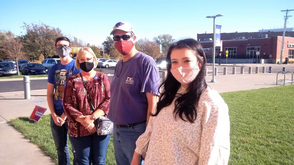 The Barrett family, from left Andrew, Julie, Mike and Olivia, found out about Michael O’Donnell’s decision to step aside just after they voted at Intrust Bank Arena Saturday. They all said they wished they’d known before they voted.