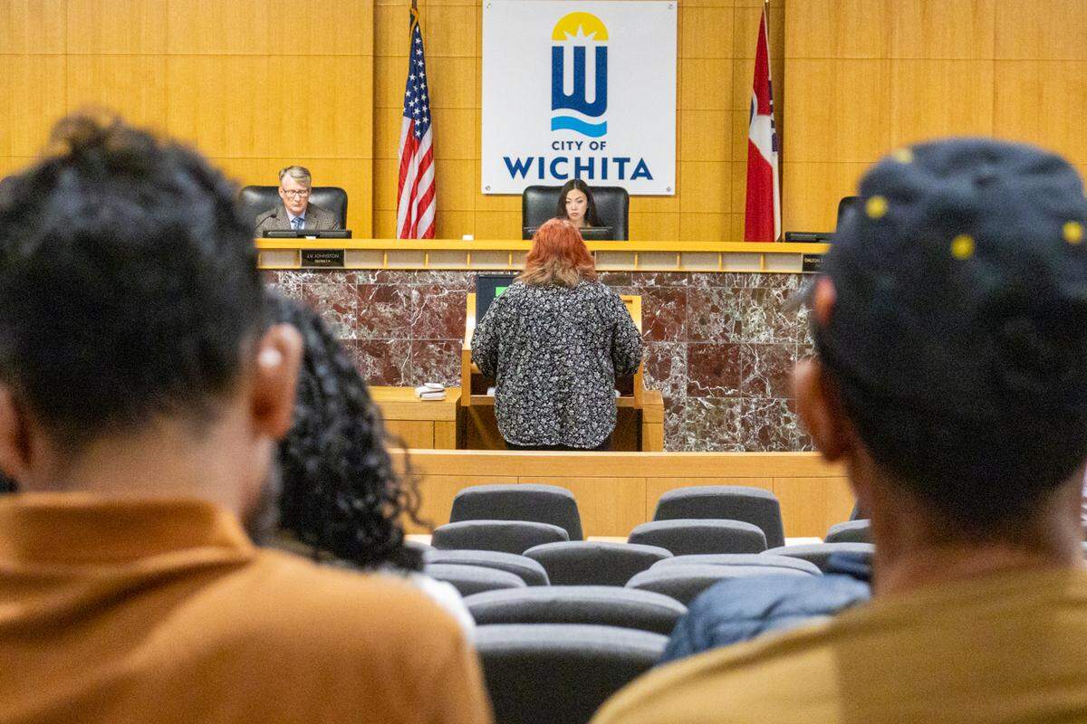 In her public agenda address to the Wichita City Council, Barb Myers asks the city and Department of Park & Recreation to support the efforts of the Friends of the Wichita Pioneers (at Highland Cemetery) in repairing and maintaining city-owned cemeteries.