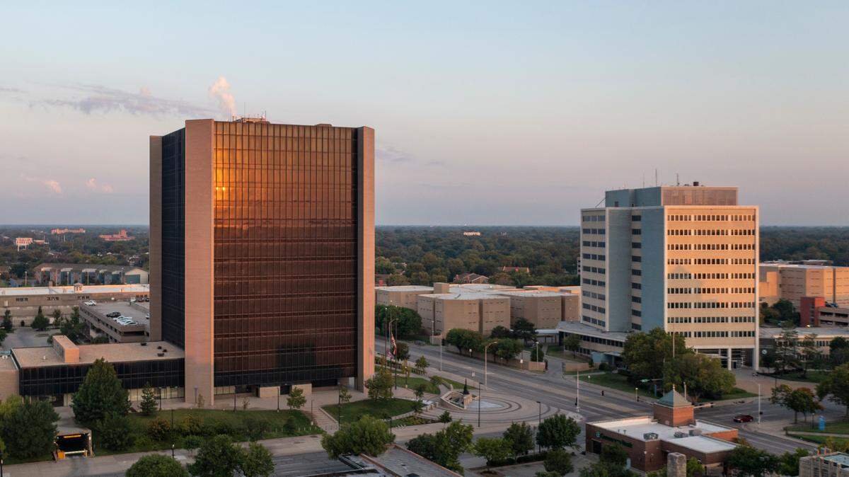 Wichita’s City Hall and the Sedgwick County Courthouse building.