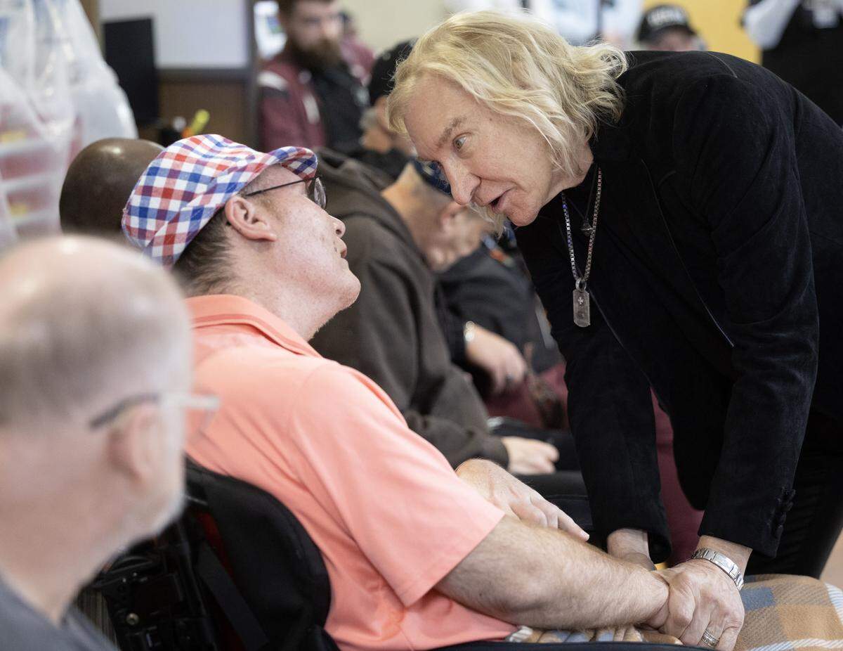 Wichita native Joe Walsh made a Veteran's Day appearance on Tuesday at the Robert J. Dole VA Medical Center.