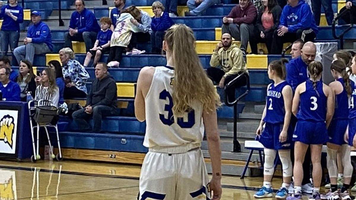Nickerson senior Ava Jones scored two points on Tuesday night just six months after fighting life-threatening injuries this past summer in Louisville.