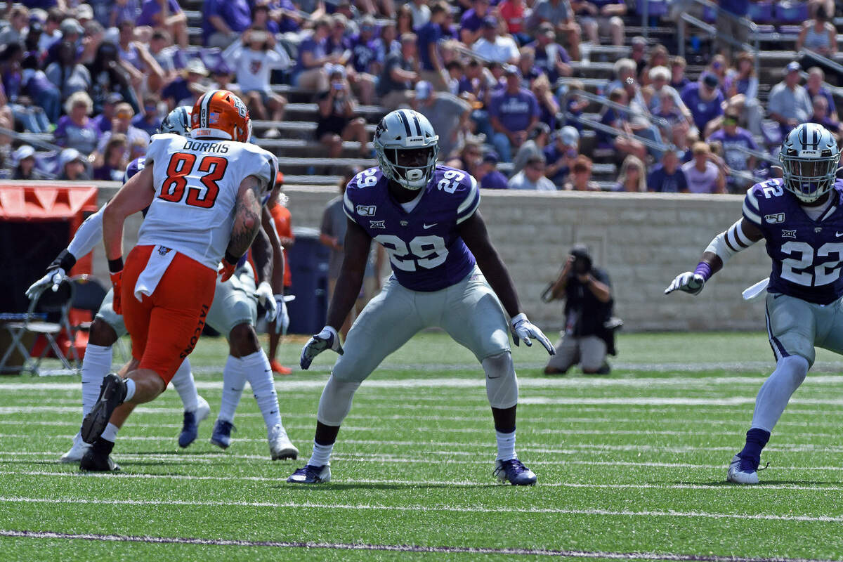 K-State’s Khalid Duke competes against Bolwing Green at Bill Snyder Family Stadium in Manhattan, Kansas on September 7, 2019.