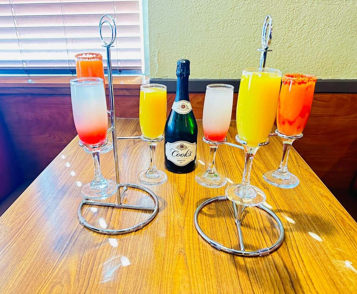Mimosa flights, served in special glass holders, have been a big hit at The Easy Egg west and will be served at the restaurant’s soon-to-open east-side spot as well.