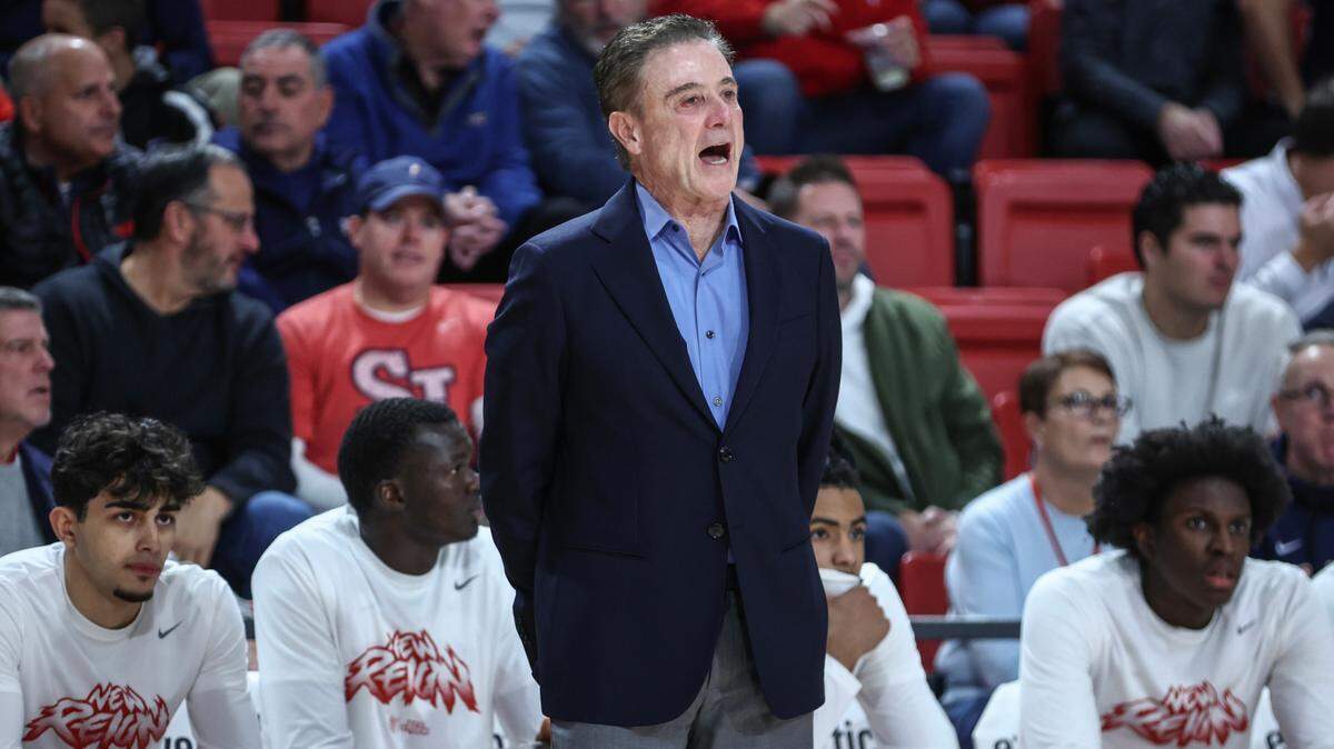 St. John’s Red Storm head coach Rick Pitino reacts in the first half against the Wagner Seahawks at Carnesecca Arena.