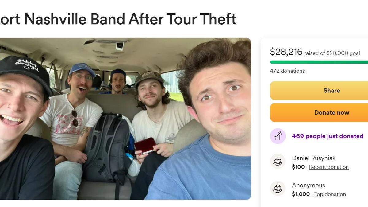 A Nashville, Tennessee, rock band on tour had its trailer with all its equipment stolen in Wichita after playing at The Cotillion.