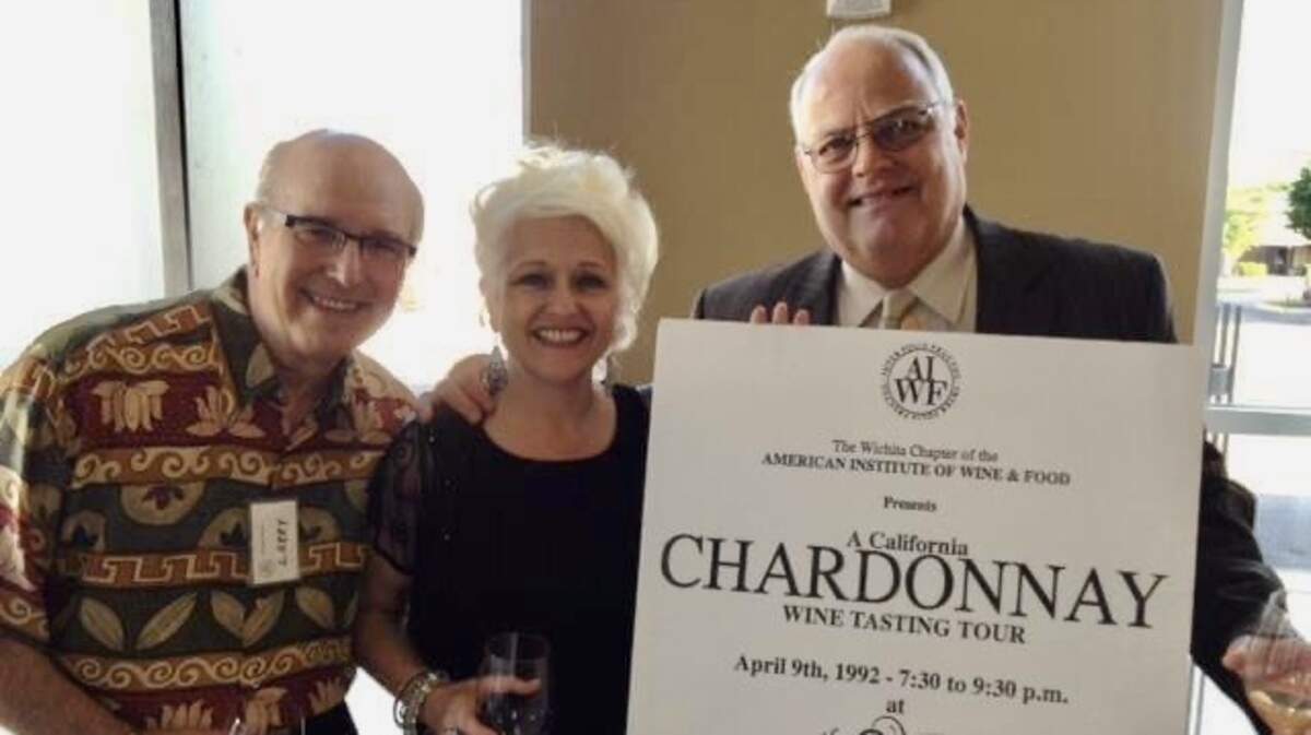 The Wichita Chapter of the American Institute of Wine and Food was started in 1992 by Guy Bower, center. He’s pictured her pictured here at the organization’s 20th anniversary party with Larry Evers, left, and current AIWF chair Beth Bower, center.