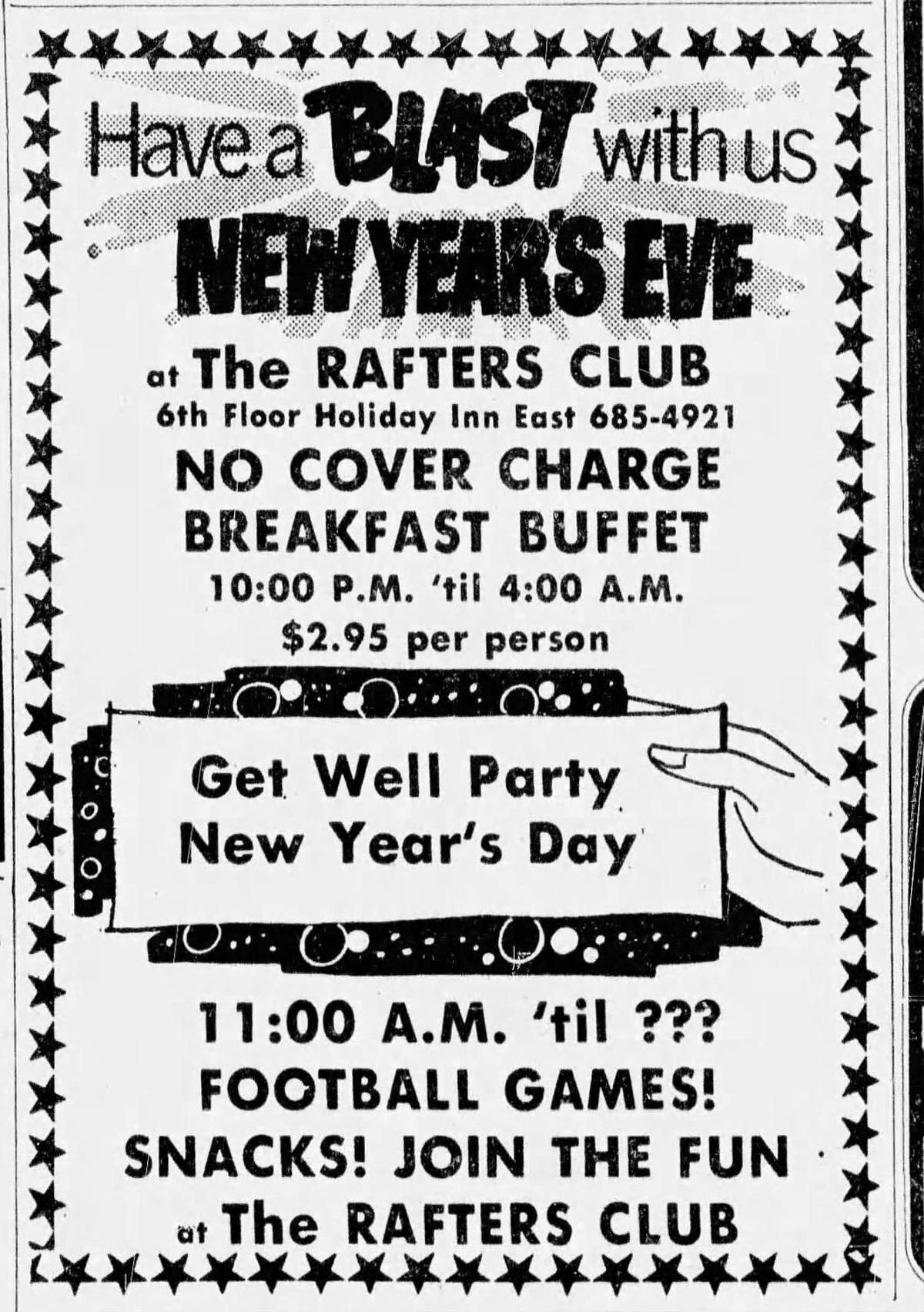 An ad for The Rafter’s Club that ran in the Wichita Eagle in 1974