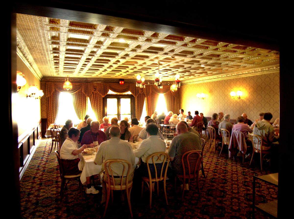 Diners at the recreated Brookville Hotel in Abilene. Photo by Rich Sugg/The Kansas City Star.