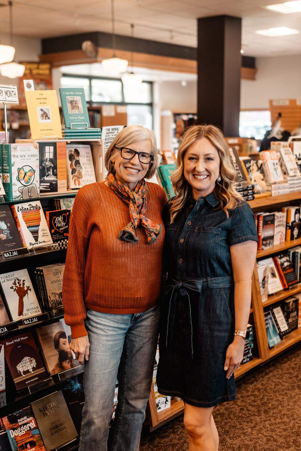 For the first time in three decades, Sarah Bagby, left, no longer is the owner of Watermark Books & Cafe. She sold the business to Erin Potter, right, and her husband, Ryan Potter.