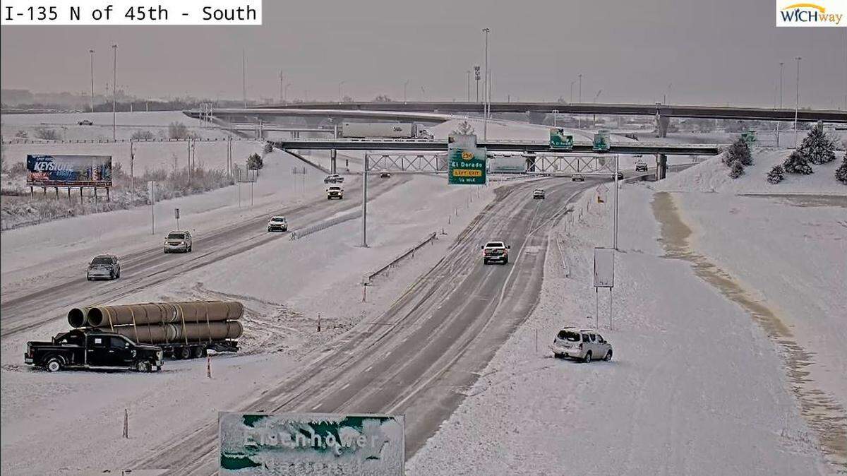 One of the multiple accidents Tuesday morning on highways in Wichita.