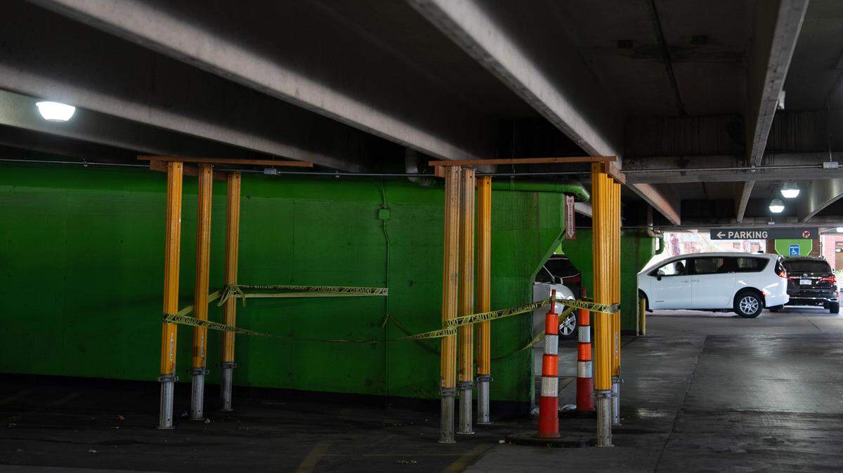 Wesley Medical Center will be demolishing this parking garage and building a new one starting later this year. In the meantime, there are support structures in various parts of the garage. Spokesman Dave Stewart said the walls are not in danger of falling in. “The parking garage is structurally sound. It’s fine.”