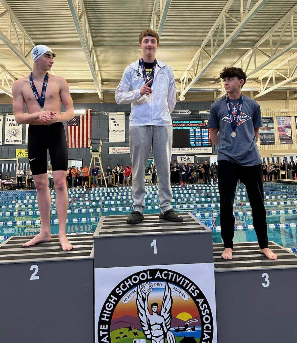 Wichita Northwest senior Giani Benoit won his second straight state championship in diving at the Class 6A state meet over the weekend.
