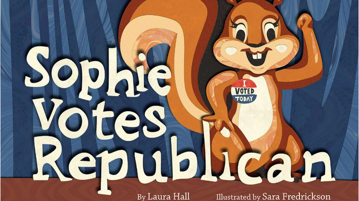 In “Sophie Votes Republican,” a fence-sitting squirrel goes GOP after visits from “Dewey the Donkey” and “Elfie the Elephant.”