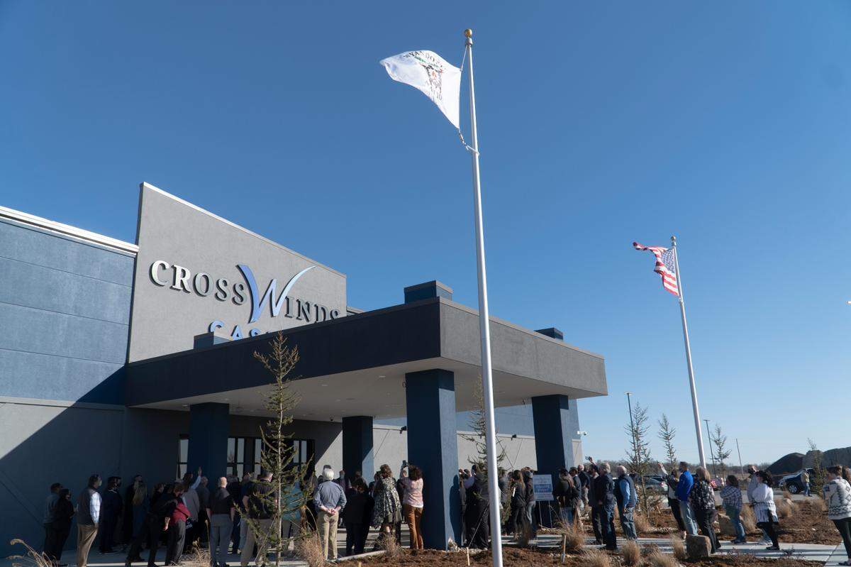 Crosswinds Casino opened in Park City, Kansas on March 2, 2021. For now, the casino will be allowing a maximum of 375 people at a time inside. (March 2, 2021)