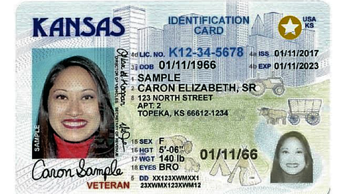 This is a sample of a Kansas Real ID.