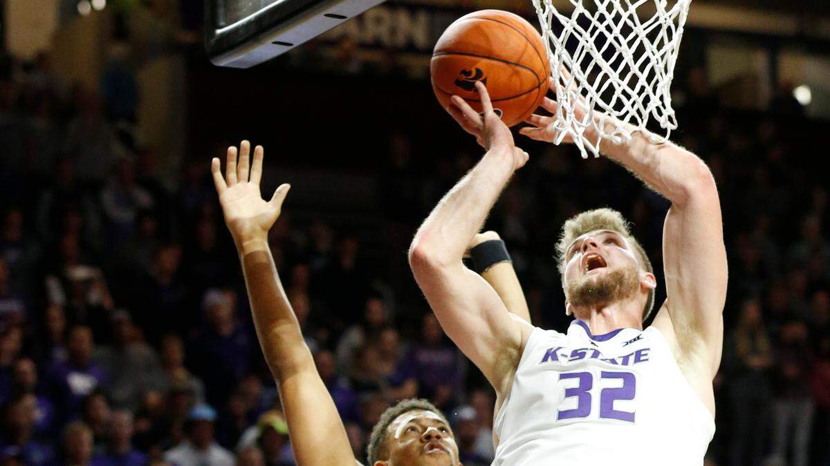 K-State forward Dean Wade goes up for a shot against Kennesaw during K-State’s home-opener in early November.  (November 9, 2018)