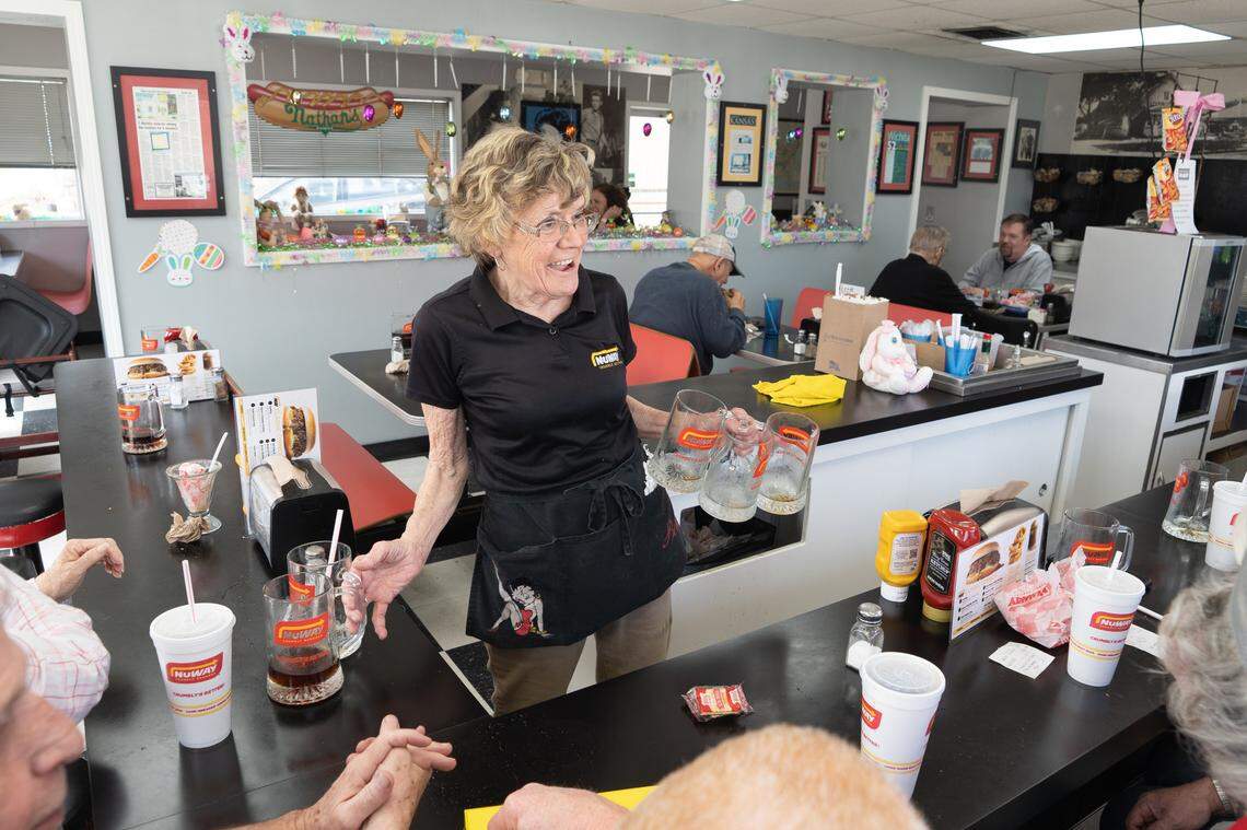 Betty Gettings, 79, is retiring from NuWay on W. Douglas this week. She has worked for NuWay as a manager and waitress since 1977. (March 29, 2022)