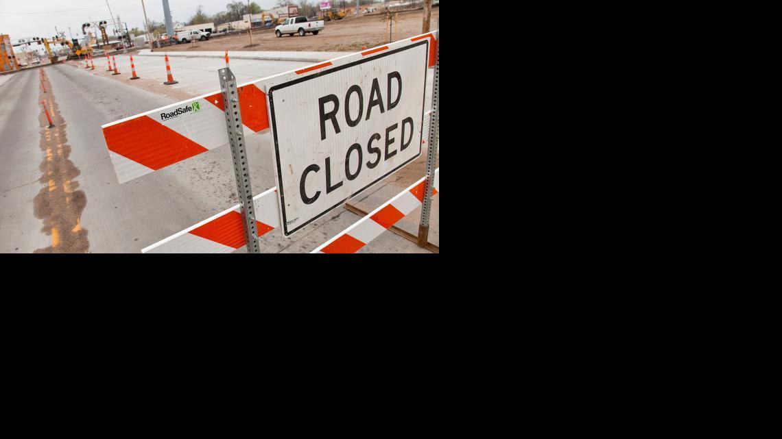 Road work closes part of 21st Street.

