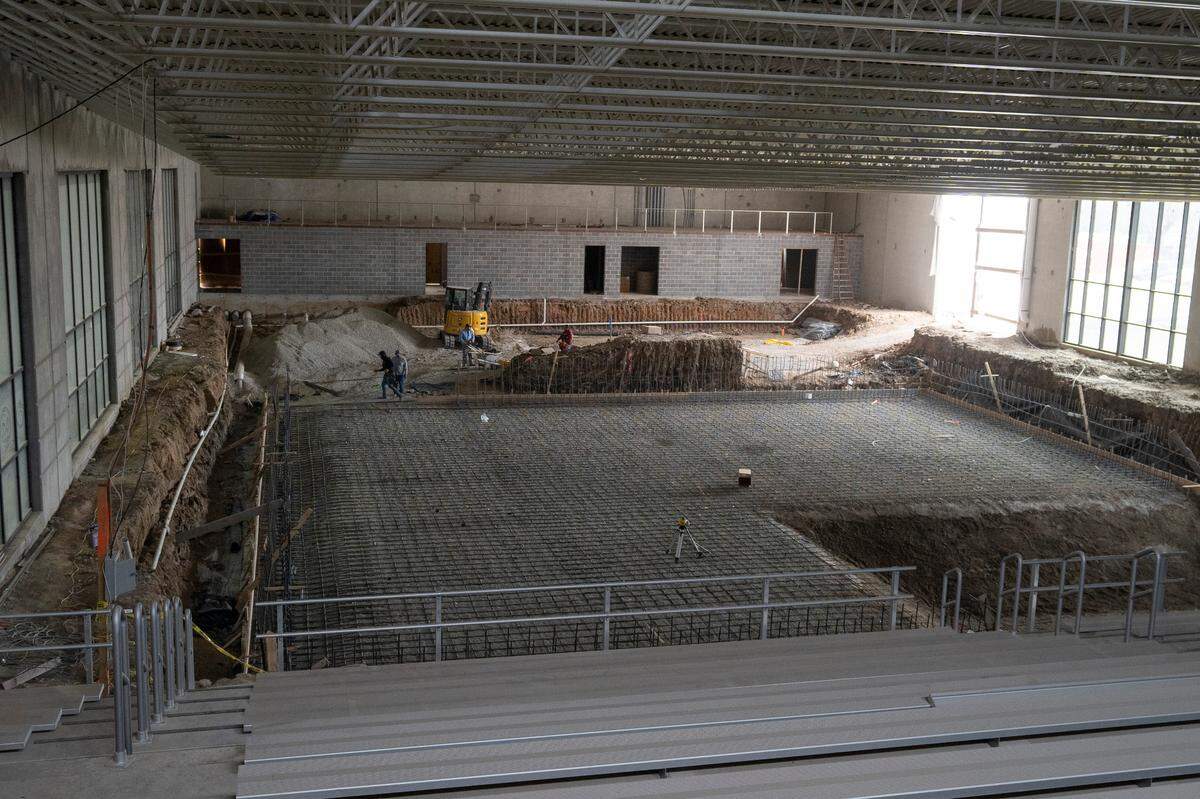 The 600-seat indoor competitive natatorium inside the Genesis Sports Complex in Goddard.