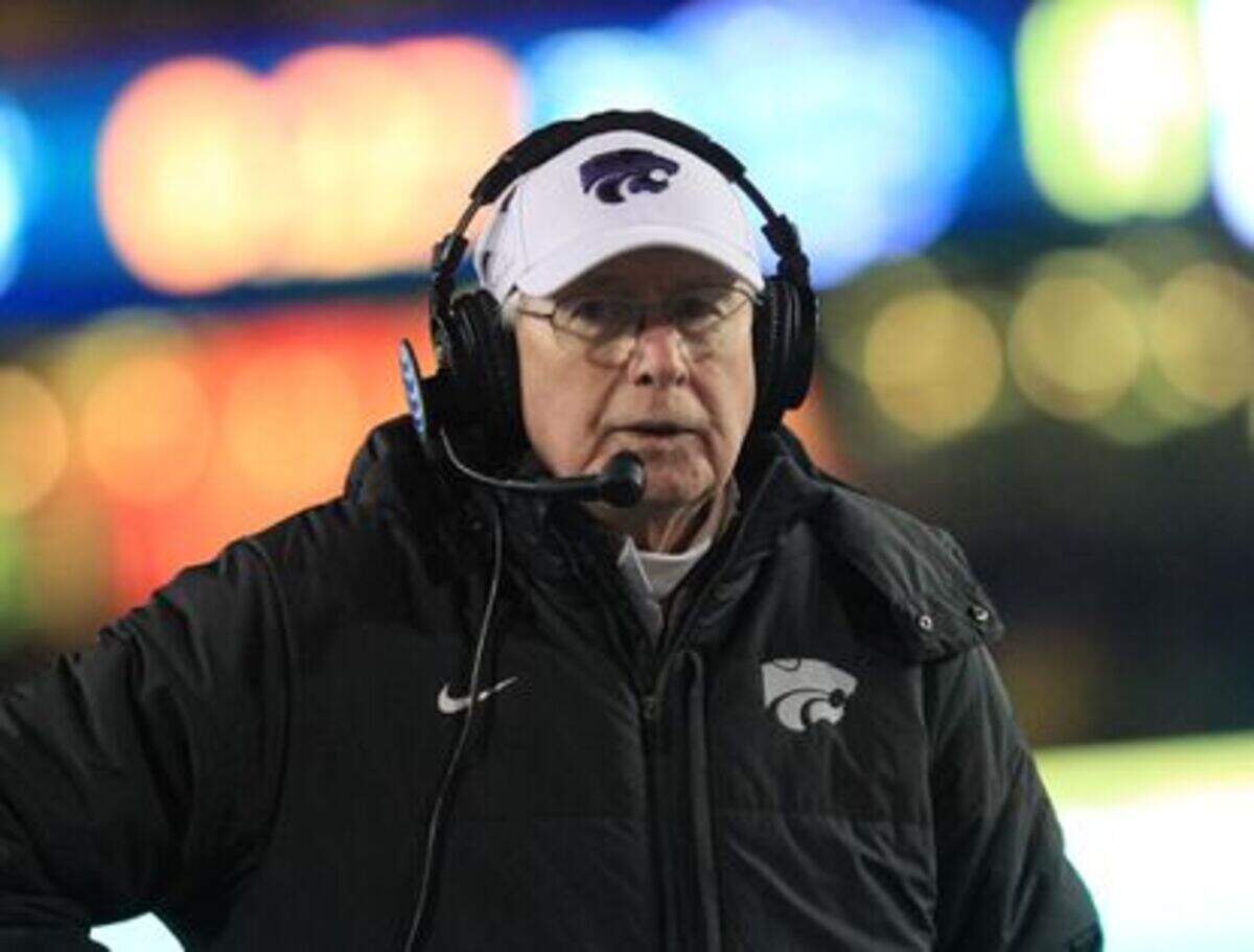 Bill Snyder on the sidelines at West Virginia’s Milan Puskar Stadium.