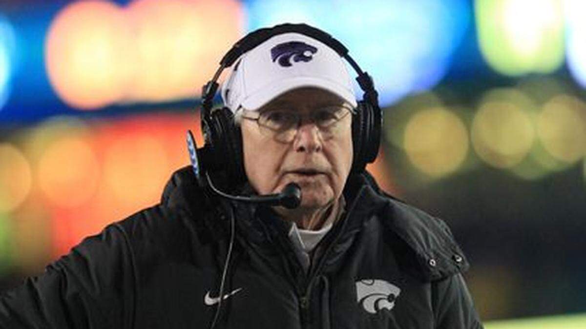 Bill Snyder on the sidelines at West Virginia’s Milan Puskar Stadium.