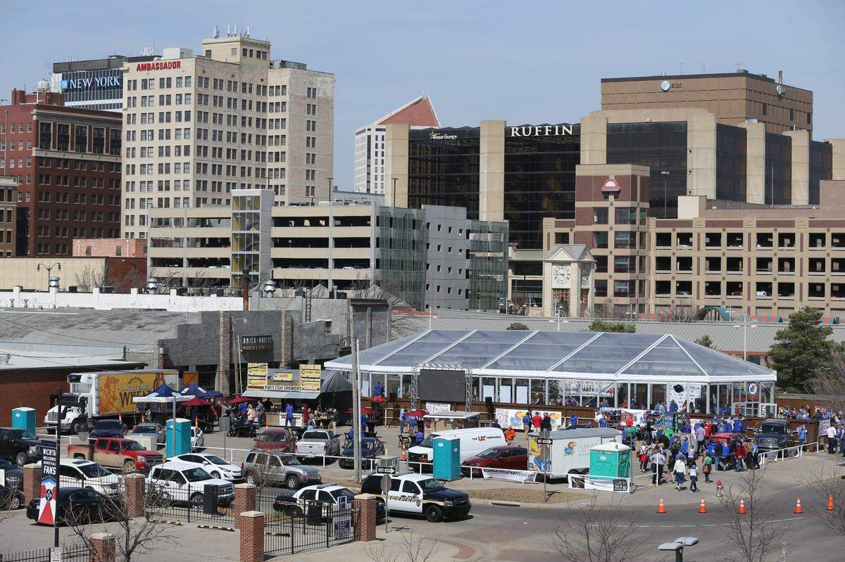 A party at Brick & Mortar during the 2018 NCAA Tournament at Intrust Bank Arena.