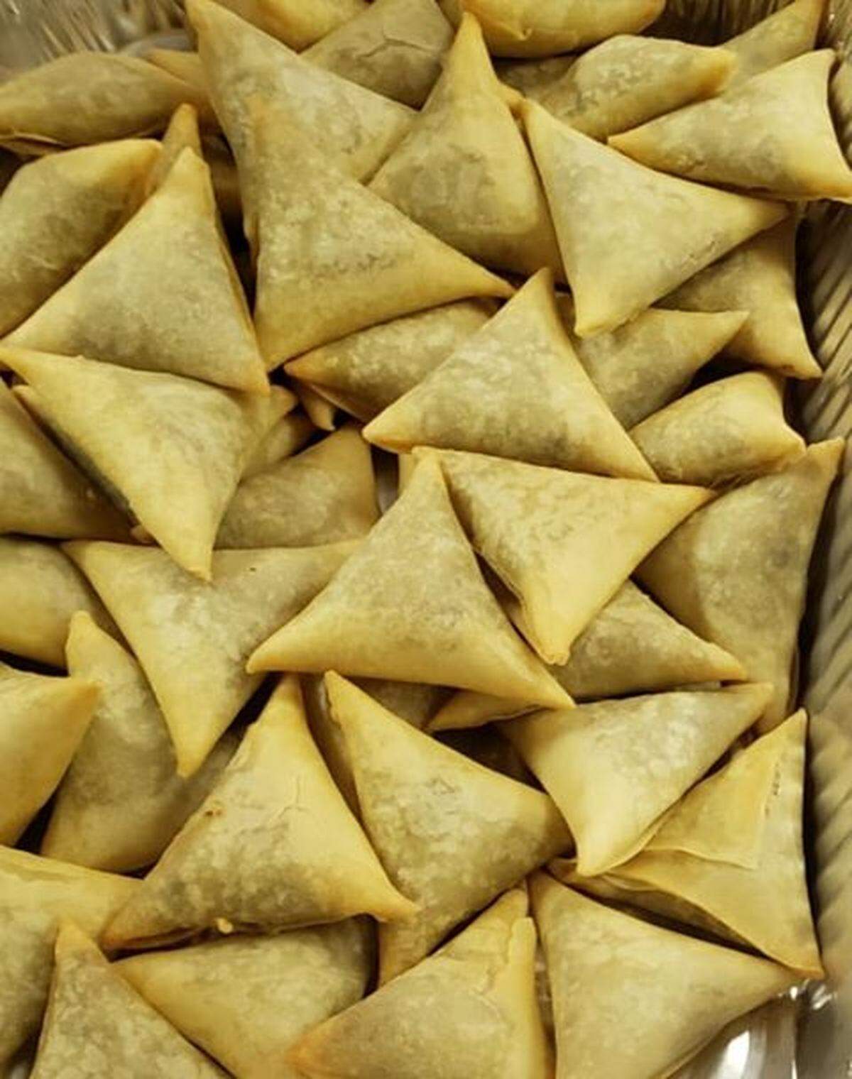 Meat and veggie-filled samosas will be among the offerings at Crested Crane Cafe.
