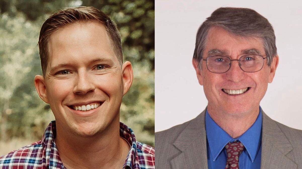 Chase Blasi, left, and J.C. Moore are facing each other in a rematch for the District 26 seat in the Kansas Senate