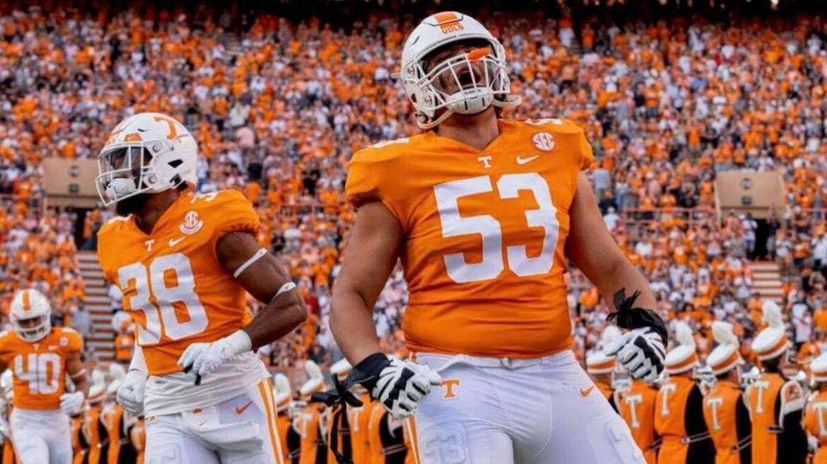 Goddard graduate Jeremiah Crawford has become a starting left tackle on the Tennessee football team this season.