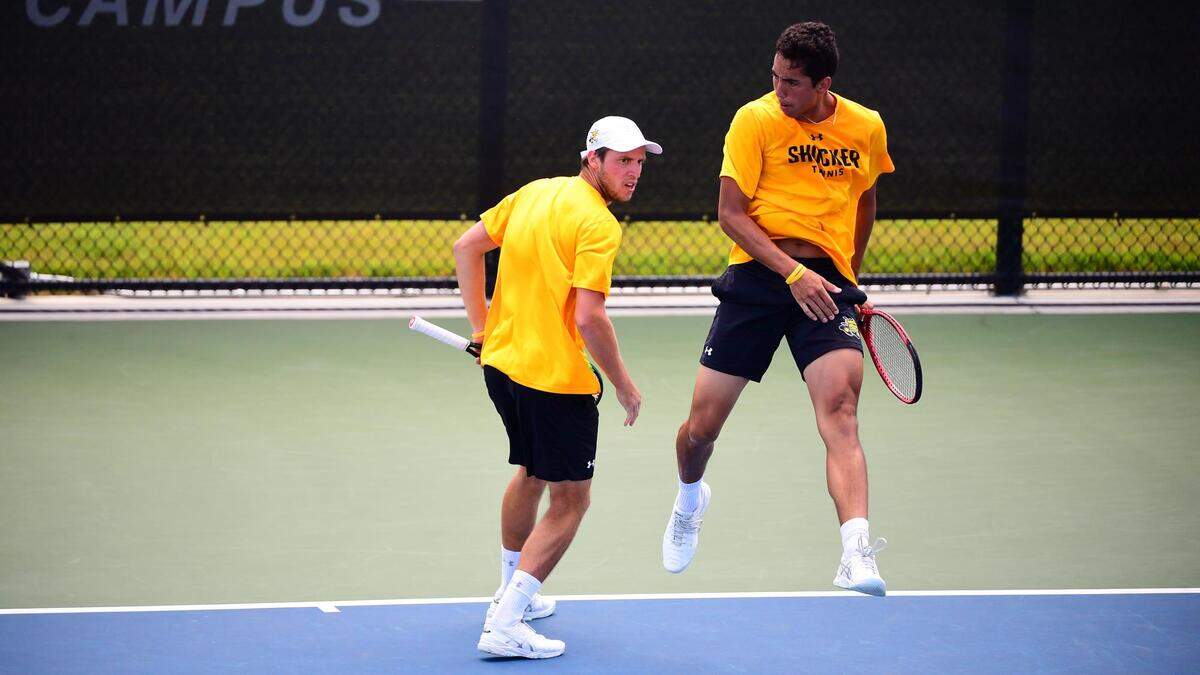 Marius Frosa (left) and Murkel Dellien (right) are just the second duo from Wichita State to reach the Elite 8 of the NCAA Doubles Championships.