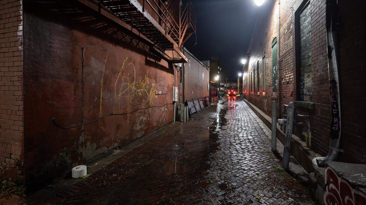 This alley in Old Town was the scene of a fatal shooting early Monday morning.